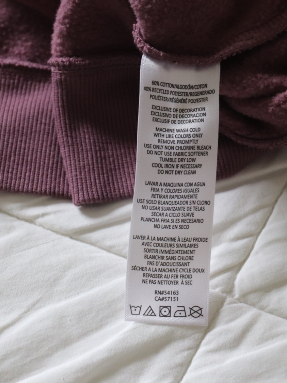 Calvin Kein Performance Logo Cropped Toasted Mauve|Lilac Fleece Hoodie Size L - Picture 7 of 7
